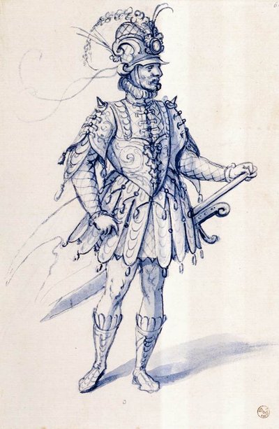 Kostümentwurf für einen Ritter von Giuseppe Arcimboldo